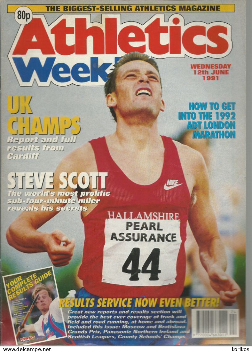 ATHLETICS WEEKLY 1991 MAGAZINE SET – LOT OF 45 OUT OF 53 – TRACK AND FIELD