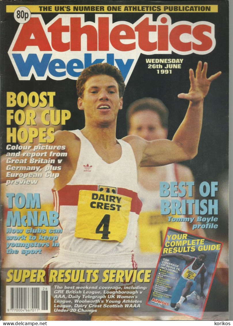 ATHLETICS WEEKLY 1991 MAGAZINE SET – LOT OF 45 OUT OF 53 – TRACK AND FIELD