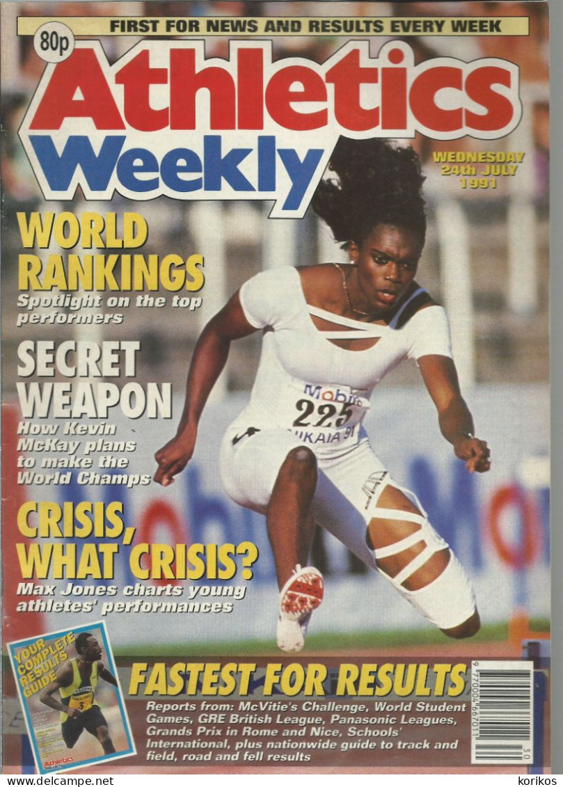 ATHLETICS WEEKLY 1991 MAGAZINE SET – LOT OF 45 OUT OF 53 – TRACK AND FIELD