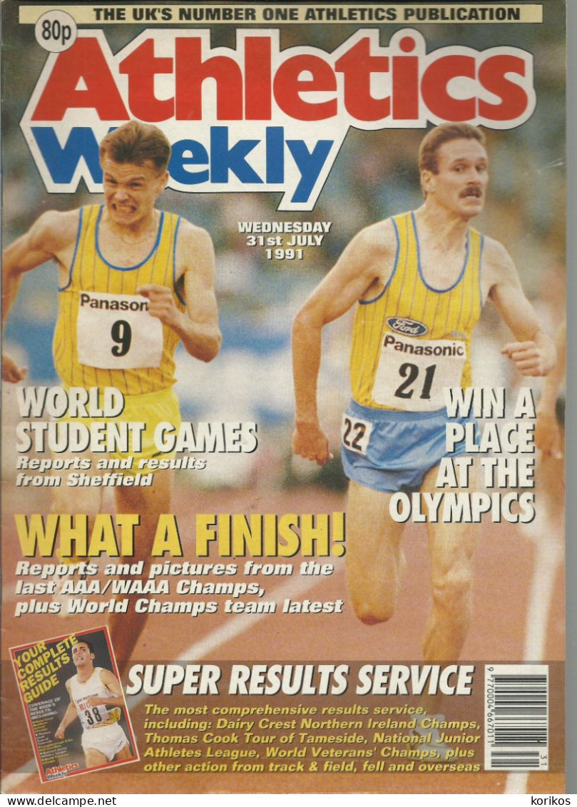 ATHLETICS WEEKLY 1991 MAGAZINE SET – LOT OF 45 OUT OF 53 – TRACK AND FIELD