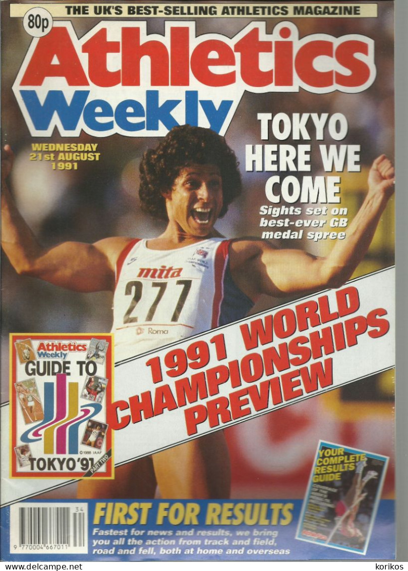 ATHLETICS WEEKLY 1991 MAGAZINE SET – LOT OF 45 OUT OF 53 – TRACK AND FIELD