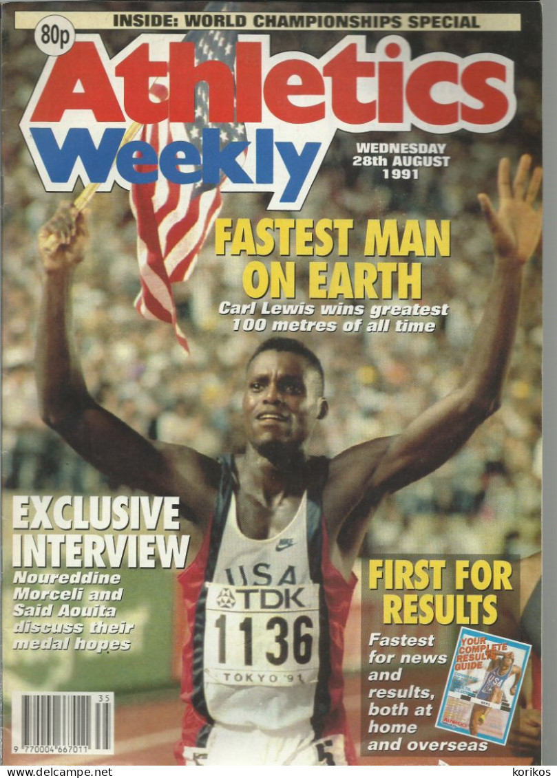 ATHLETICS WEEKLY 1991 MAGAZINE SET – LOT OF 45 OUT OF 53 – TRACK AND FIELD