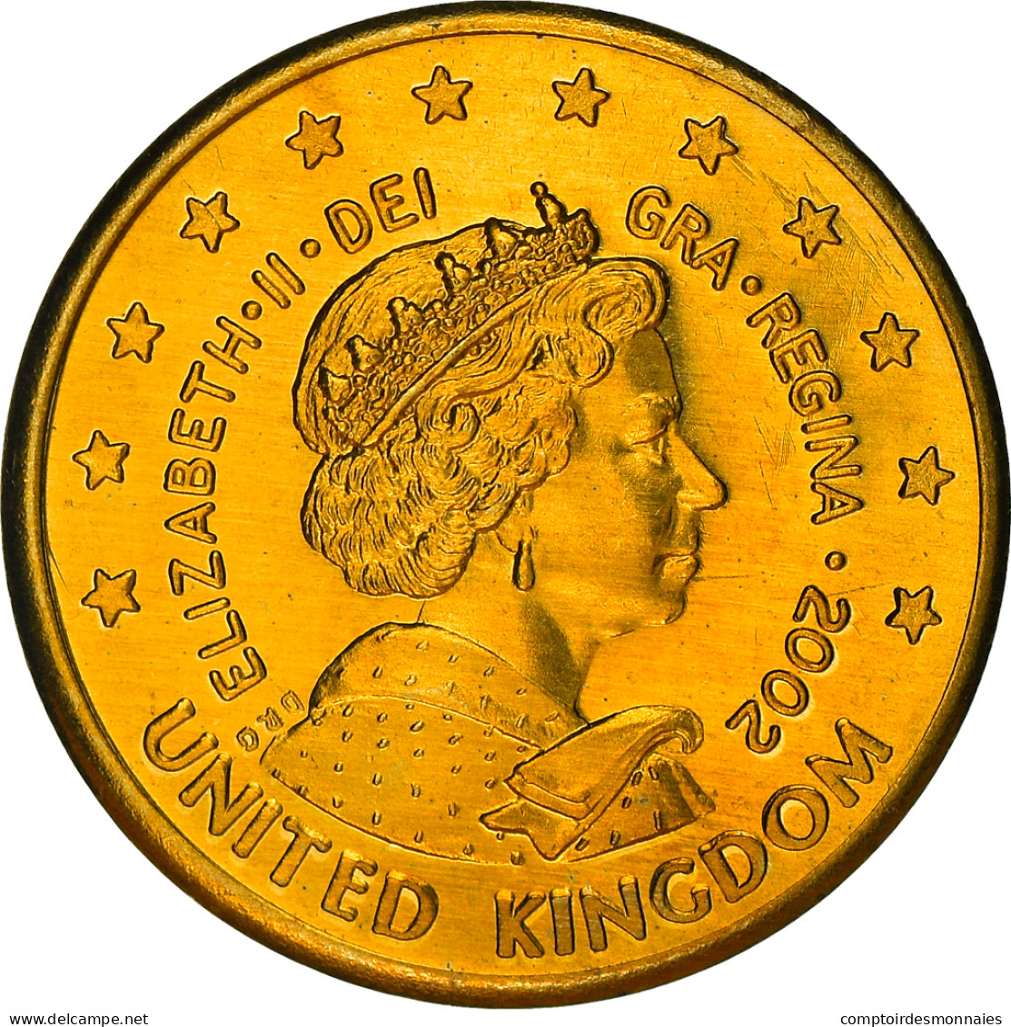 Royaume-Uni, Fantasy Euro Patterns, 10 Euro Cent, 2002, Proof, FDC, Laiton - Essais Privés / Non-officiels