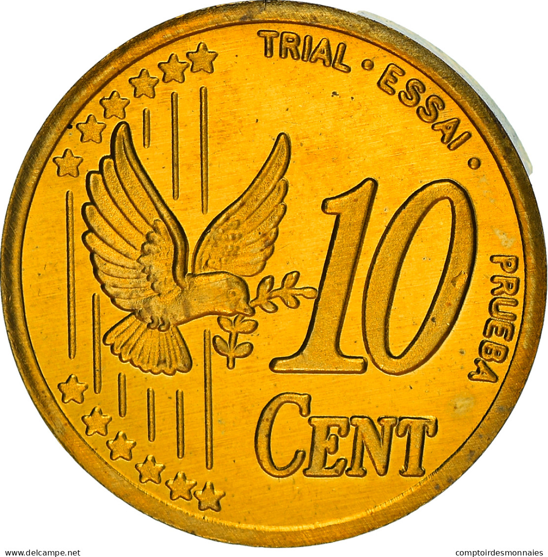 Royaume-Uni, Fantasy Euro Patterns, 10 Euro Cent, 2002, Proof, FDC, Laiton - Privatentwürfe
