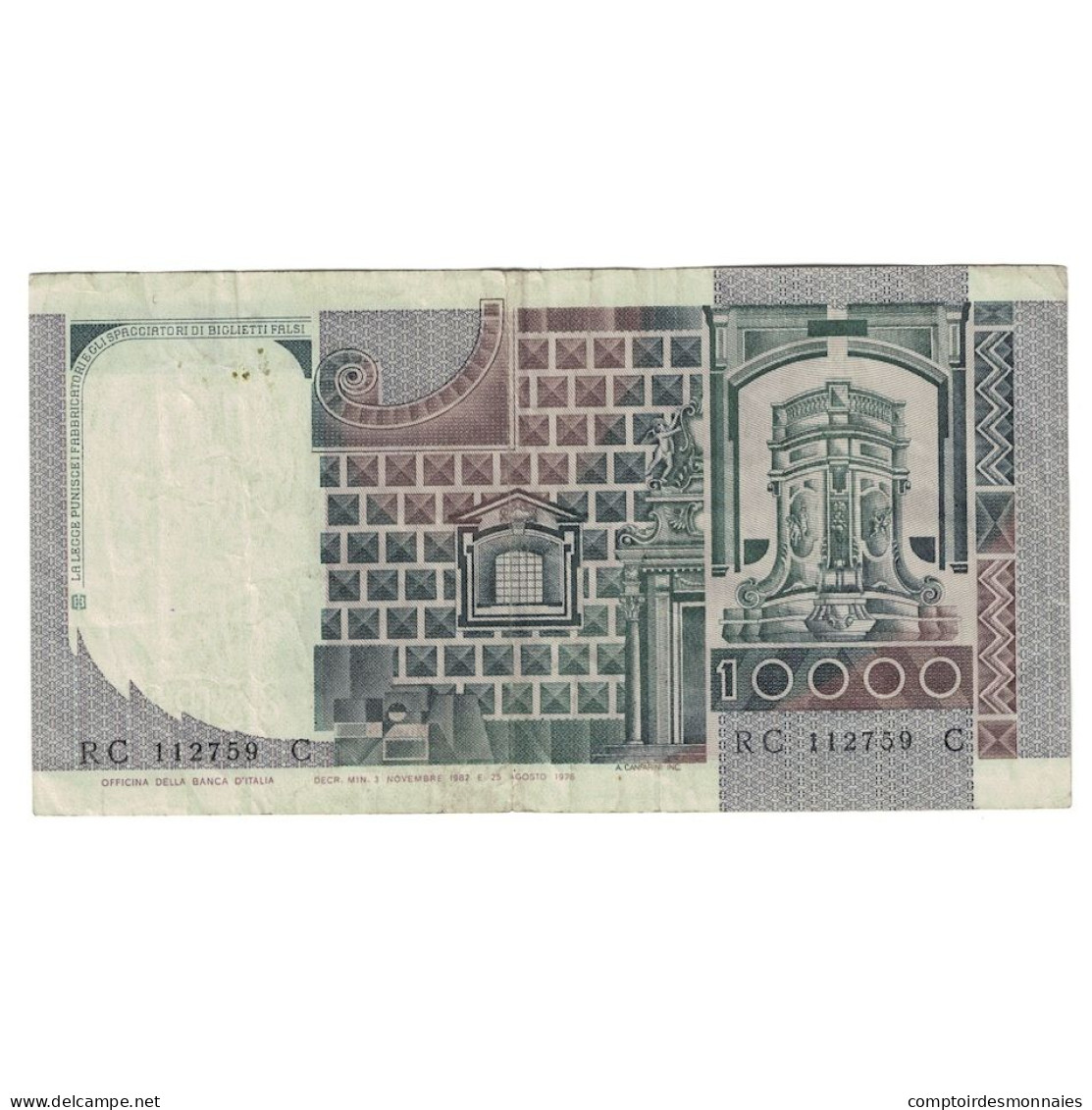 Billet, Italie, 10,000 Lire, 1980, KM:106b, TTB - 10000 Lire