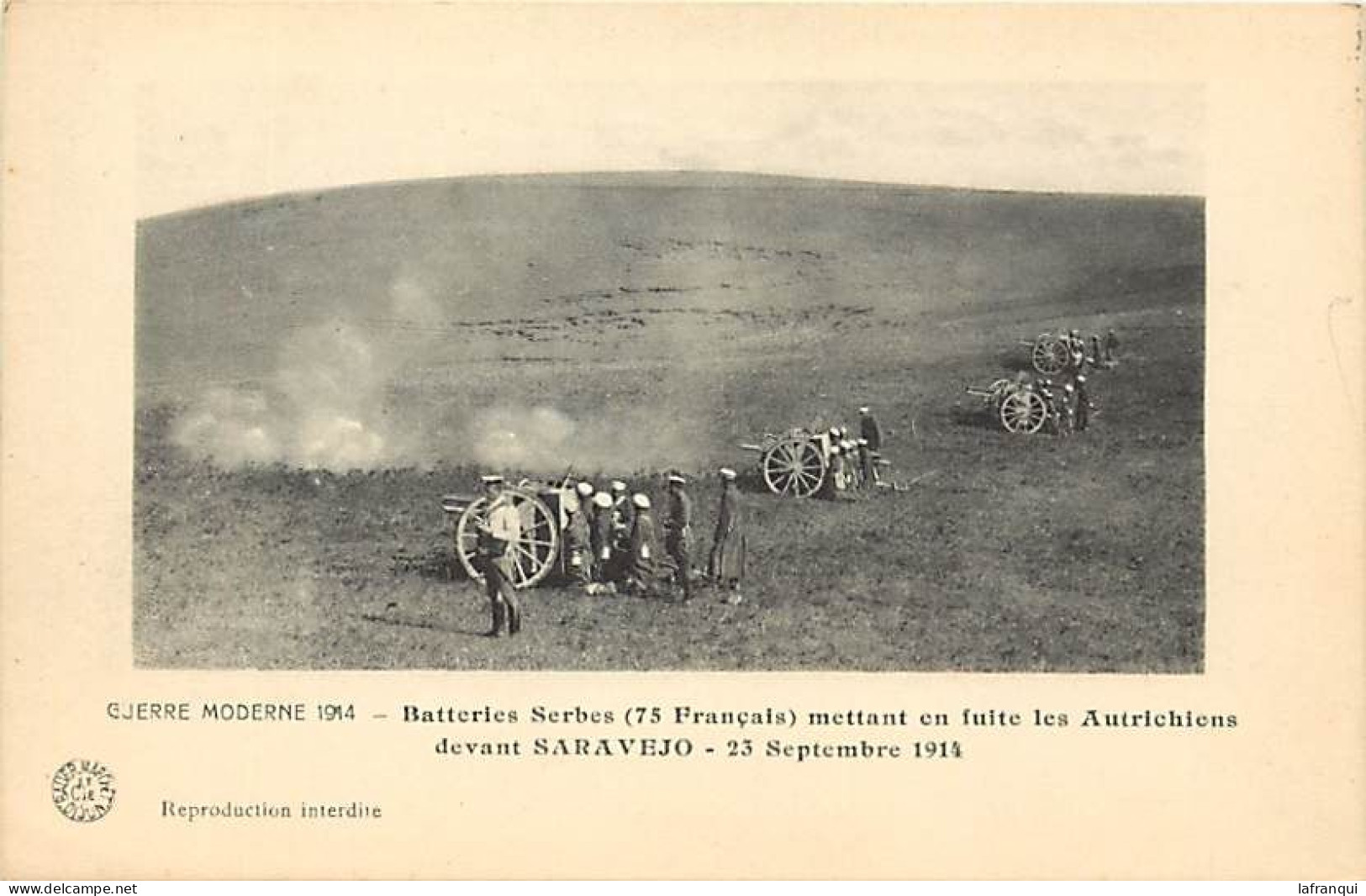 Pays Div-ref EE19- Bosnie - Sarajevo -guerre 1914-18-batteries Serbes Mettant En Fuite Les Autrichiens -serbie -autriche - Bosnien-Herzegowina