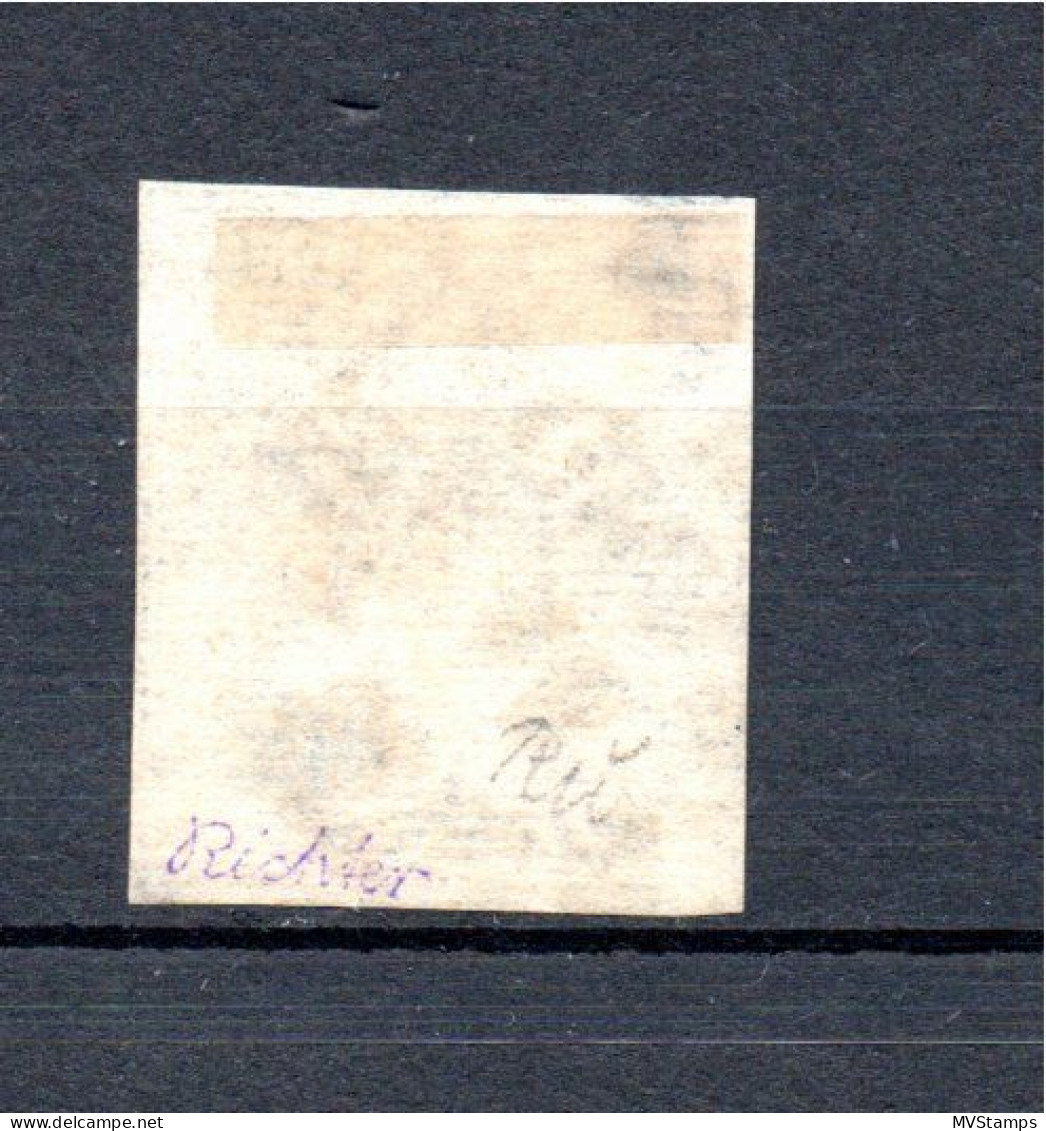 Parma 1857 Old Coat Of Arms Stamp (Michel 11) Used, Proved/signed Richter - Parme