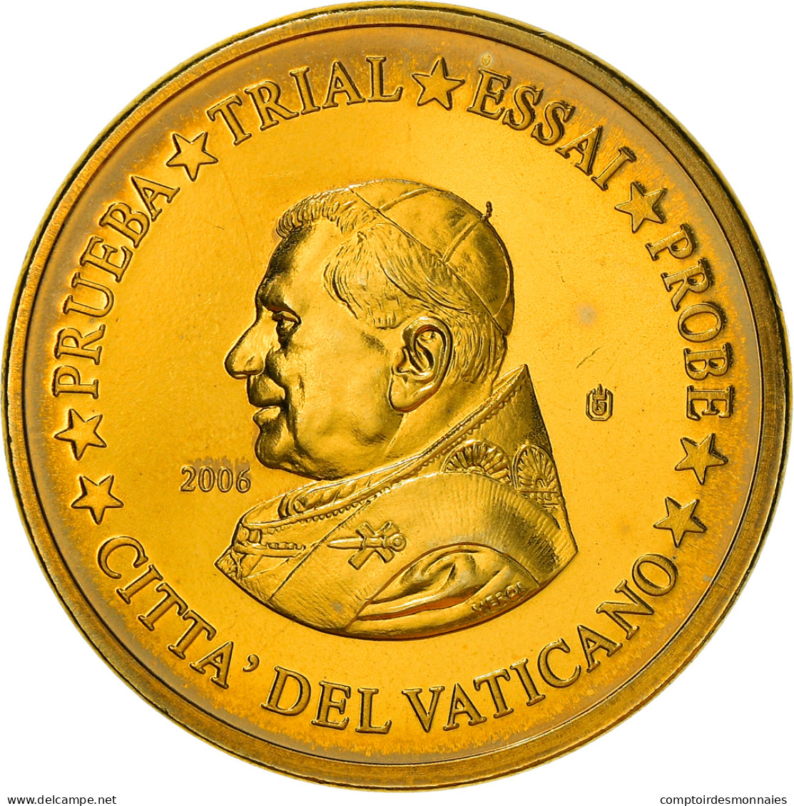 Vatican, 10 Euro Cent, 2006, Unofficial Private Coin, FDC, Laiton - Essais Privés / Non-officiels