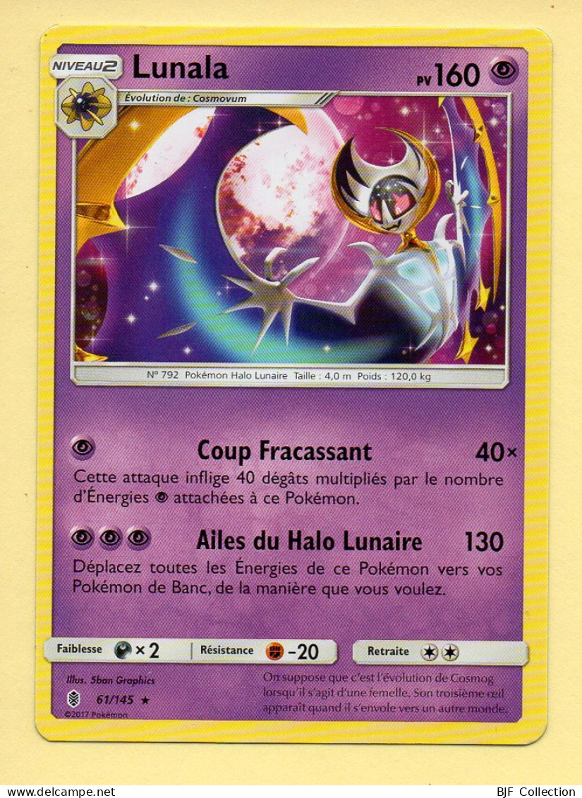 Pokémon N° 61/145 – LUNALA (Rare) Soleil Et Lune - Gardiens Ascendants - Soleil & Lune