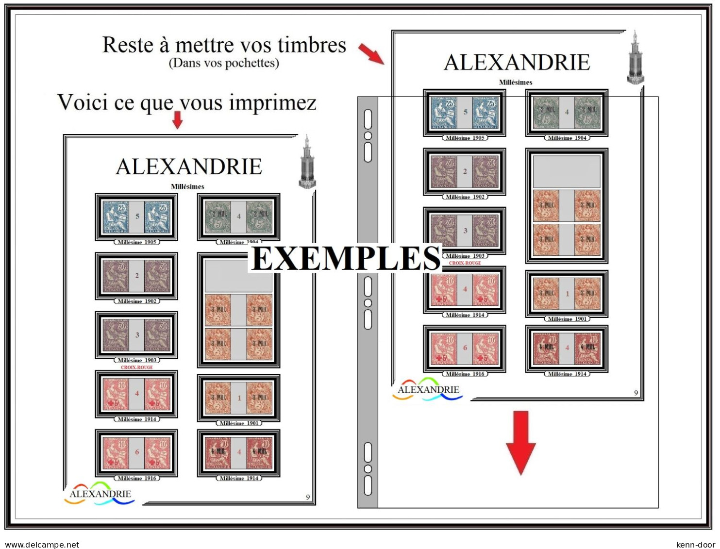 Album De Timbres à Imprimer MILLESIMES D' ALEXANDRIE - Otros & Sin Clasificación