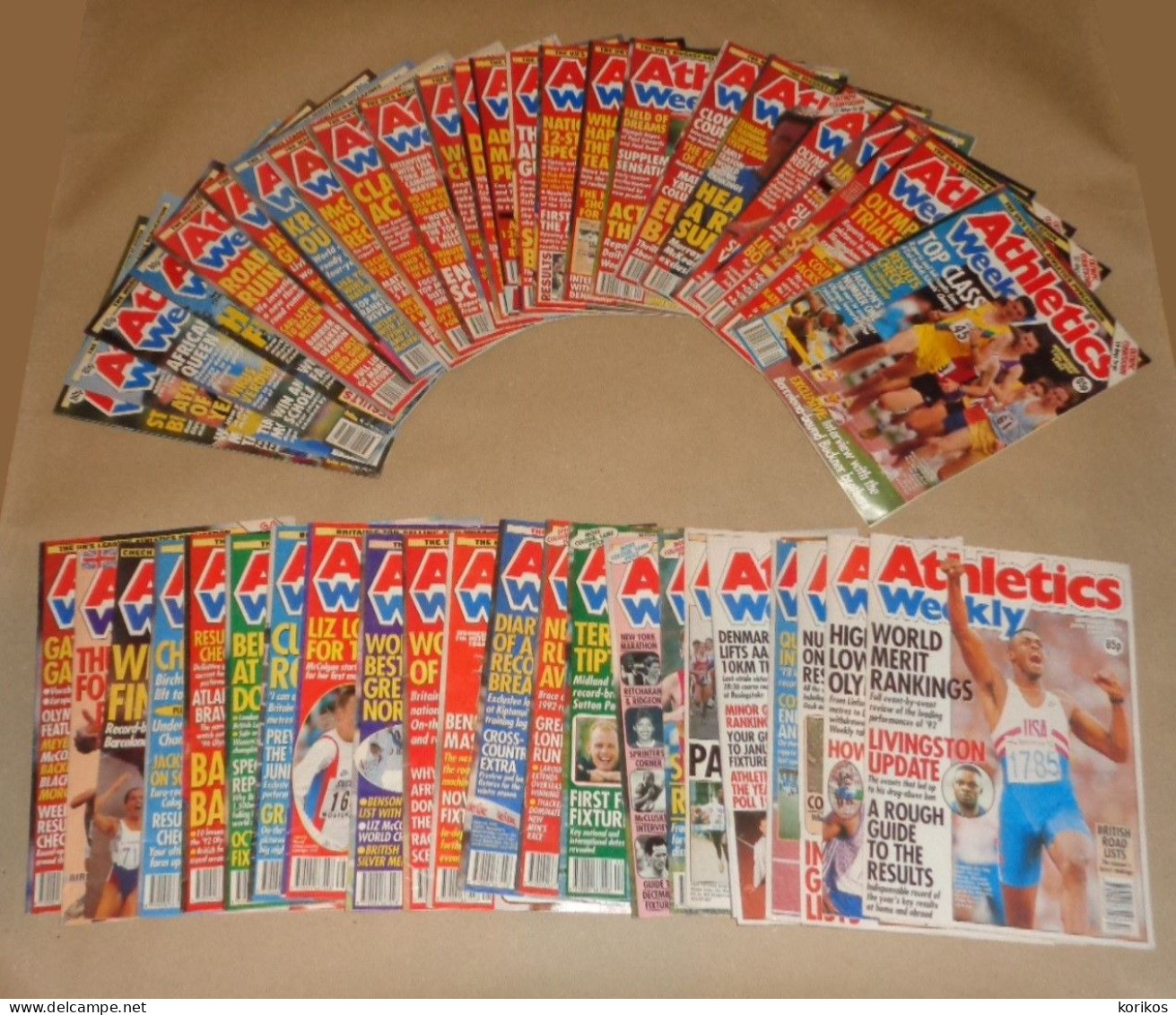 ATHLETICS WEEKLY 1992 MAGAZINE SET – LOT OF 47 OUT OF 53 – TRACK AND FIELD - 1950-Heden