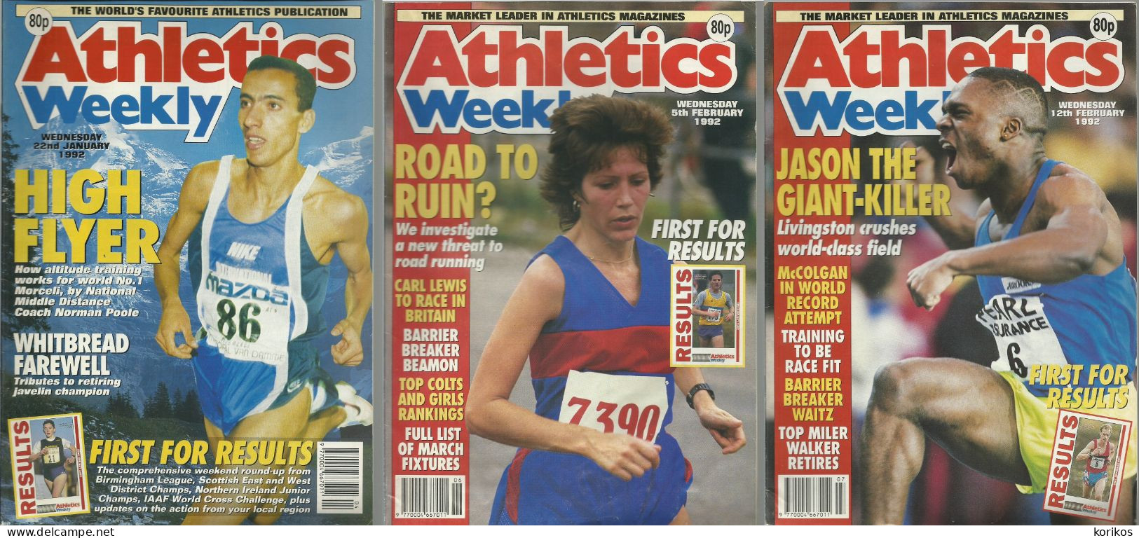 ATHLETICS WEEKLY 1992 MAGAZINE SET – LOT OF 47 OUT OF 53 – TRACK AND FIELD - 1950-Aujourd'hui