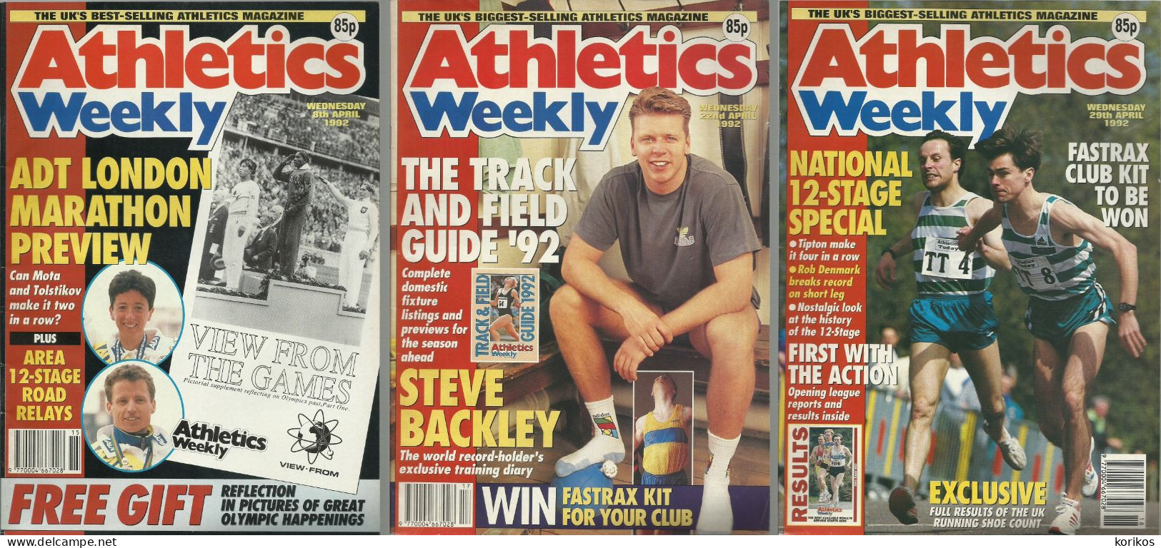 ATHLETICS WEEKLY 1992 MAGAZINE SET – LOT OF 47 OUT OF 53 – TRACK AND FIELD