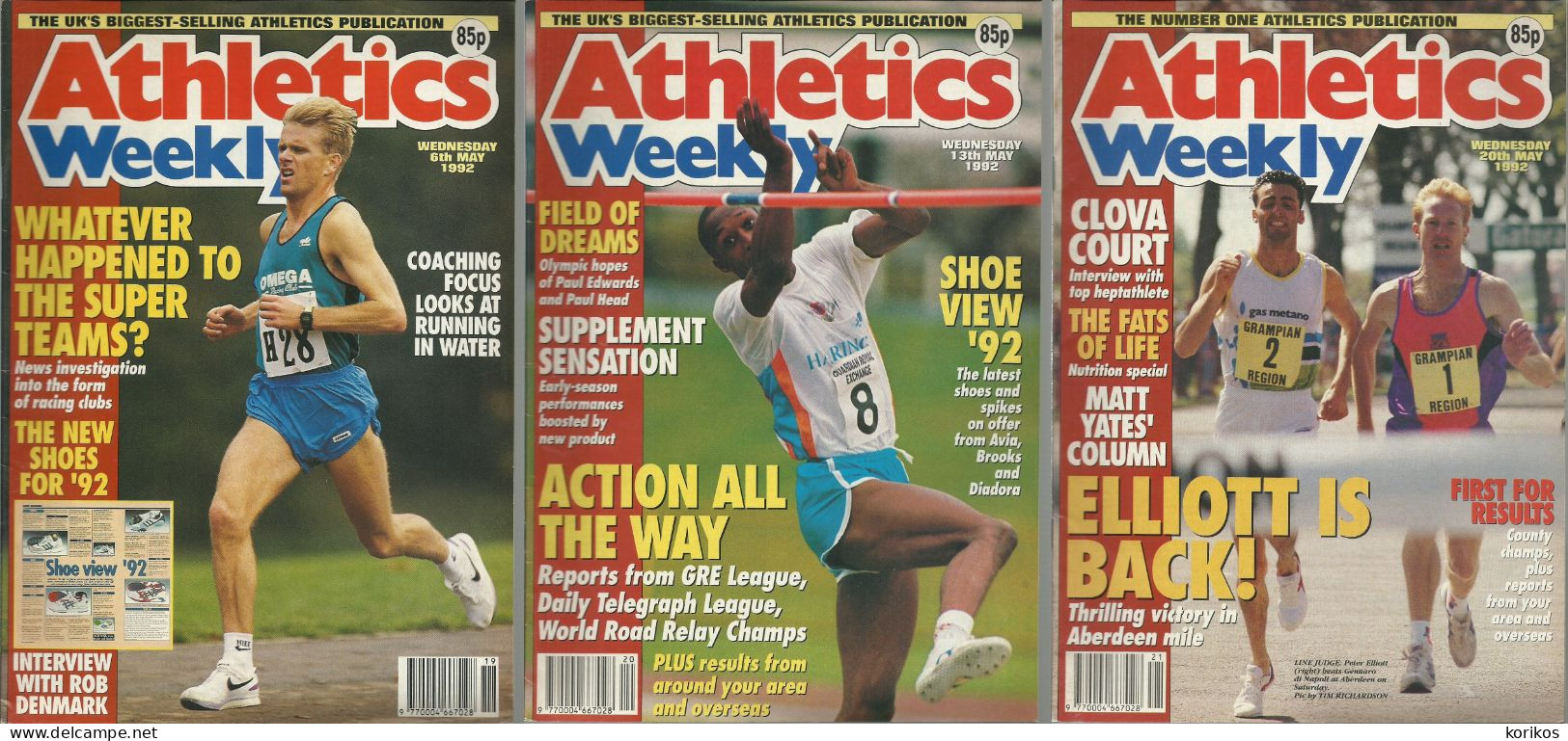 ATHLETICS WEEKLY 1992 MAGAZINE SET – LOT OF 47 OUT OF 53 – TRACK AND FIELD