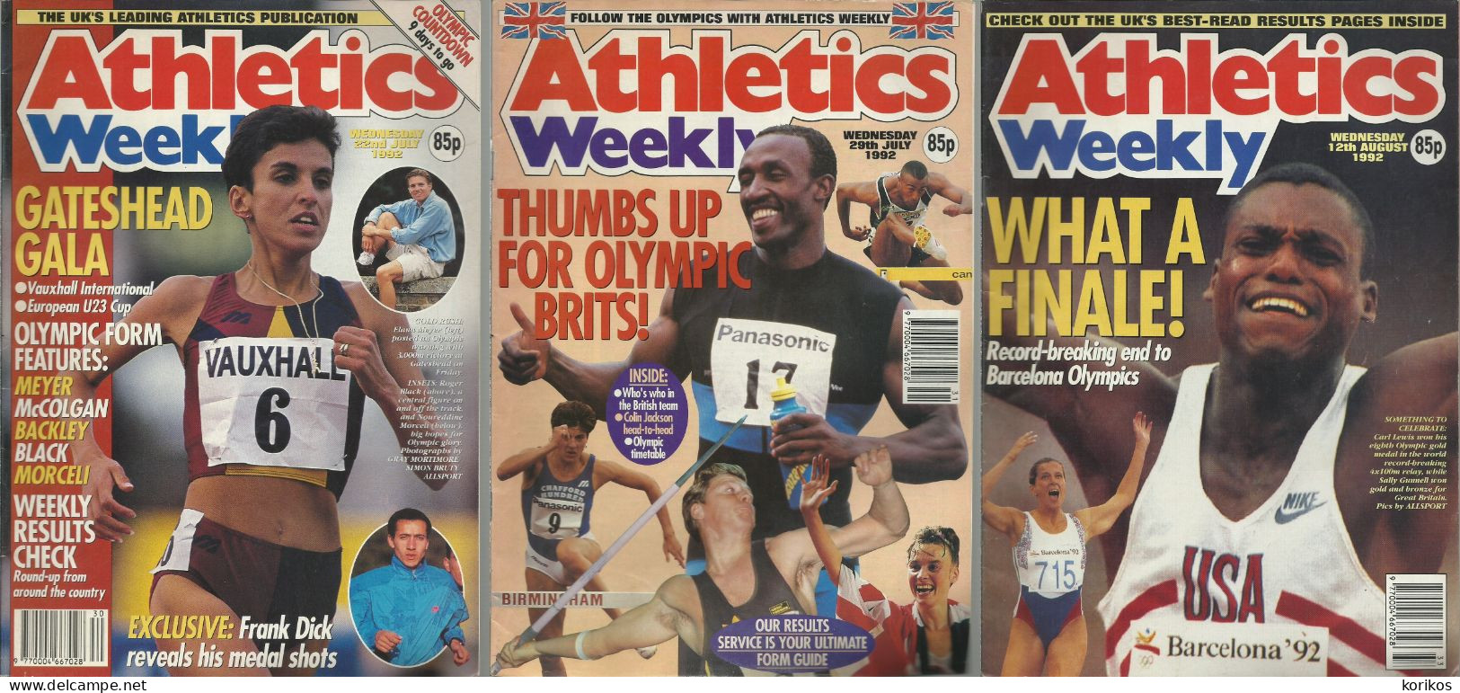 ATHLETICS WEEKLY 1992 MAGAZINE SET – LOT OF 47 OUT OF 53 – TRACK AND FIELD