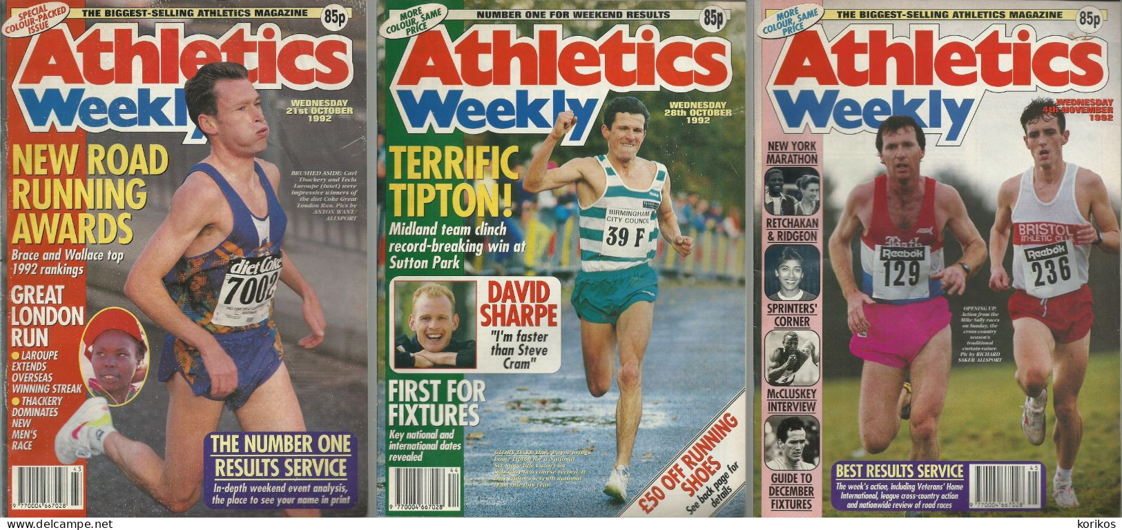 ATHLETICS WEEKLY 1992 MAGAZINE SET – LOT OF 47 OUT OF 53 – TRACK AND FIELD