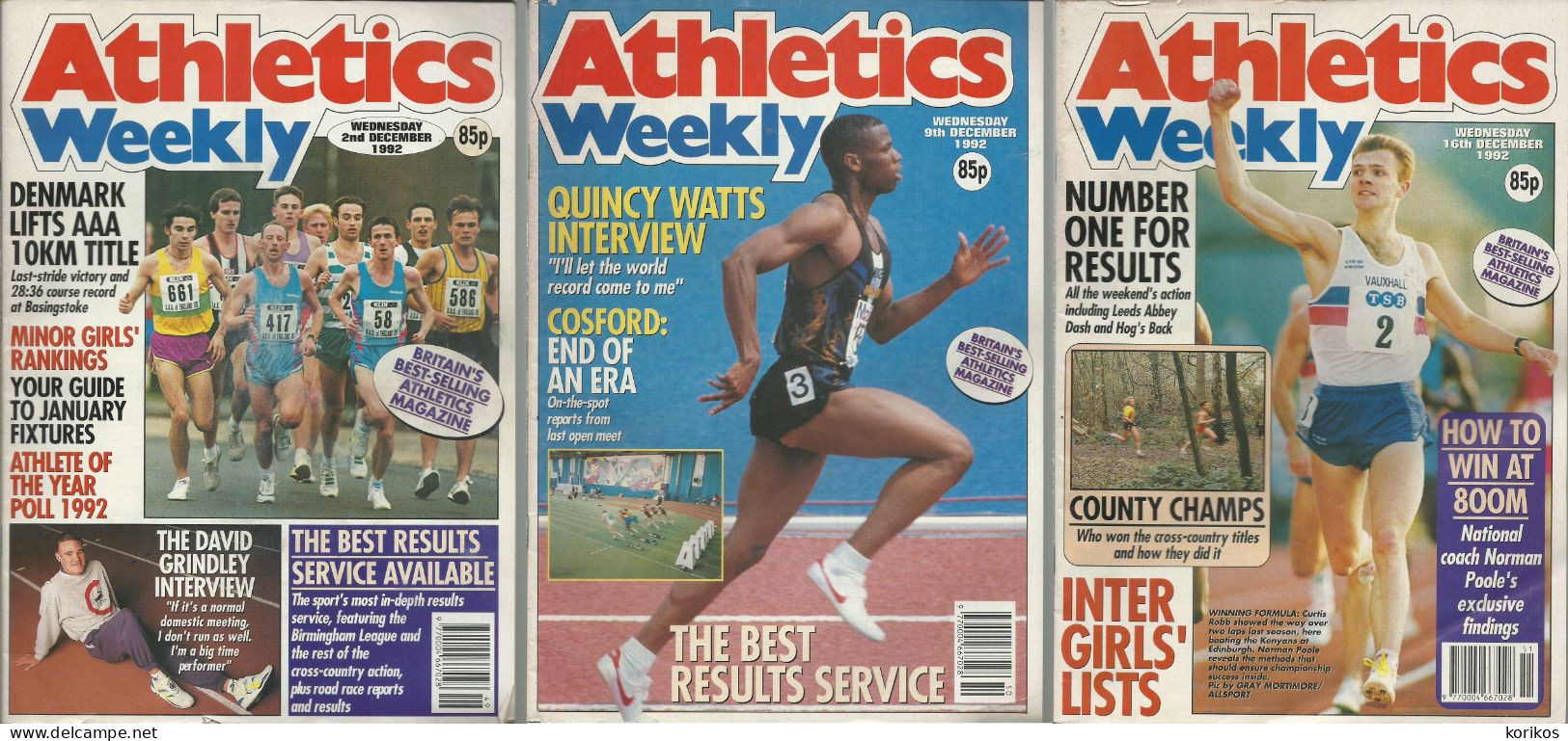 ATHLETICS WEEKLY 1992 MAGAZINE SET – LOT OF 47 OUT OF 53 – TRACK AND FIELD