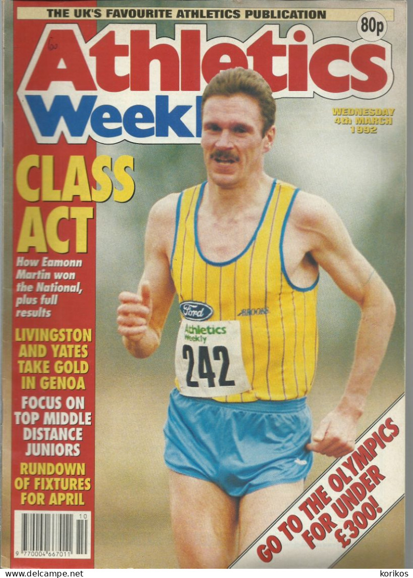 ATHLETICS WEEKLY 1992 MAGAZINE SET – LOT OF 47 OUT OF 53 – TRACK AND FIELD