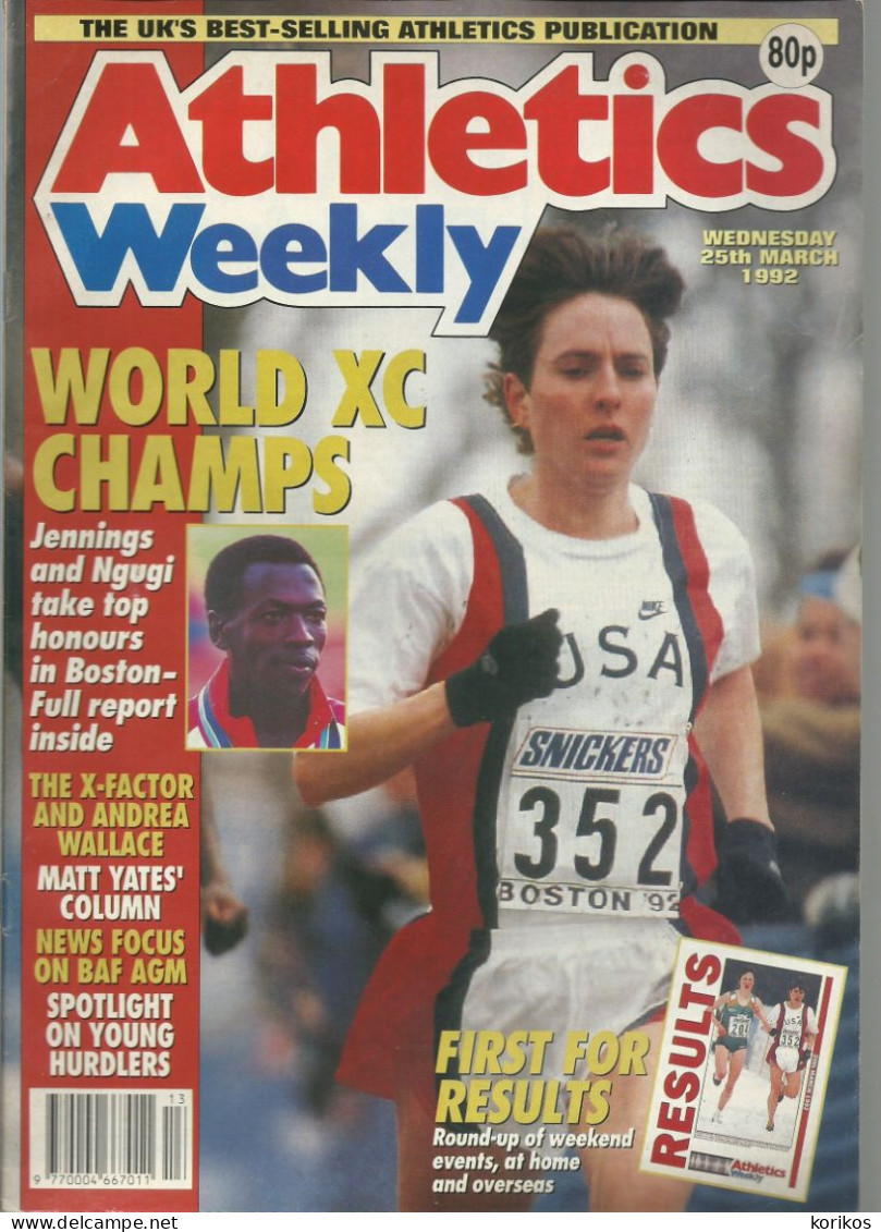 ATHLETICS WEEKLY 1992 MAGAZINE SET – LOT OF 47 OUT OF 53 – TRACK AND FIELD