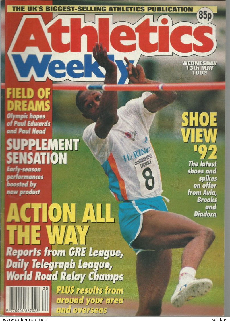 ATHLETICS WEEKLY 1992 MAGAZINE SET – LOT OF 47 OUT OF 53 – TRACK AND FIELD