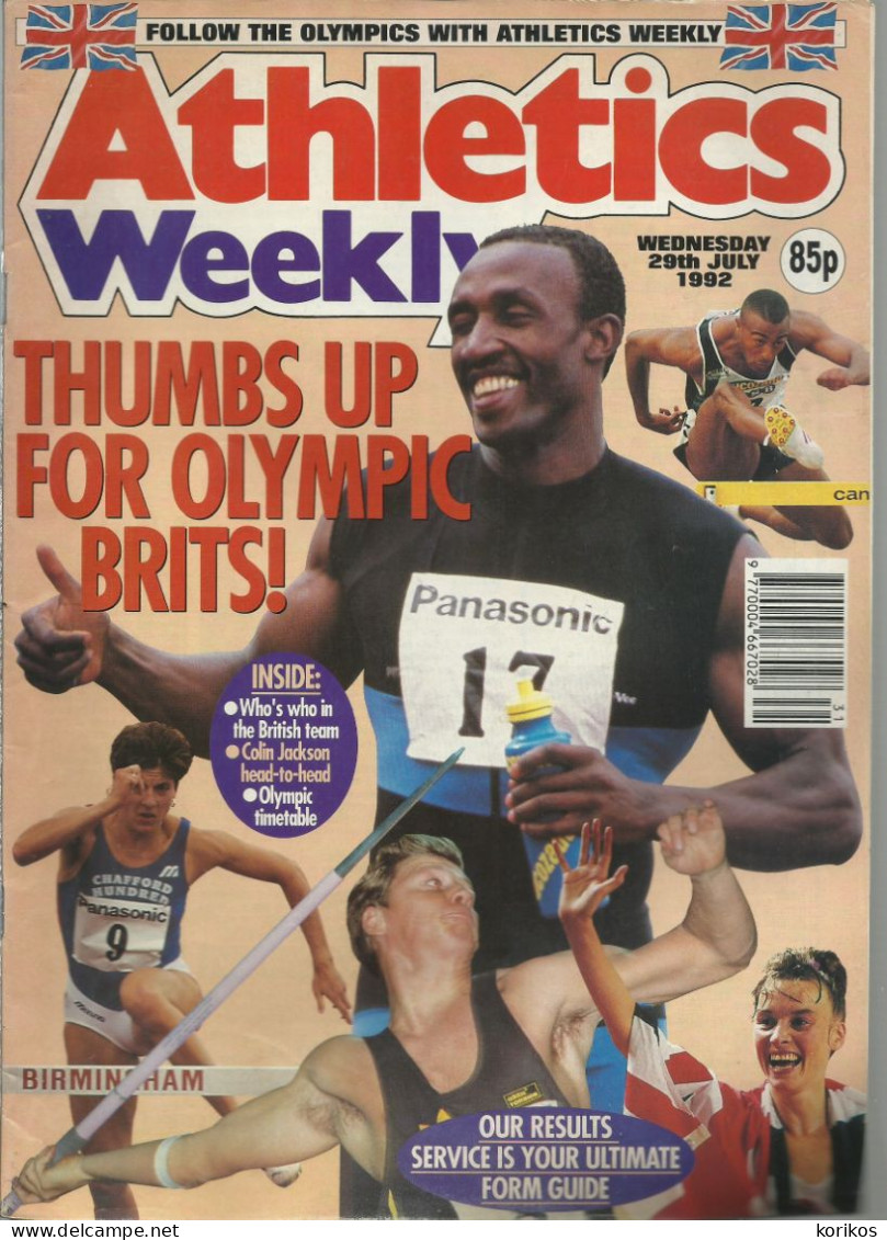 ATHLETICS WEEKLY 1992 MAGAZINE SET – LOT OF 47 OUT OF 53 – TRACK AND FIELD