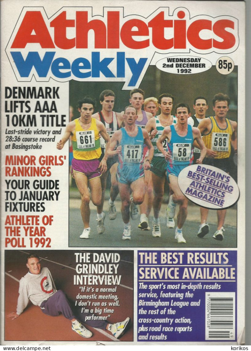 ATHLETICS WEEKLY 1992 MAGAZINE SET – LOT OF 47 OUT OF 53 – TRACK AND FIELD