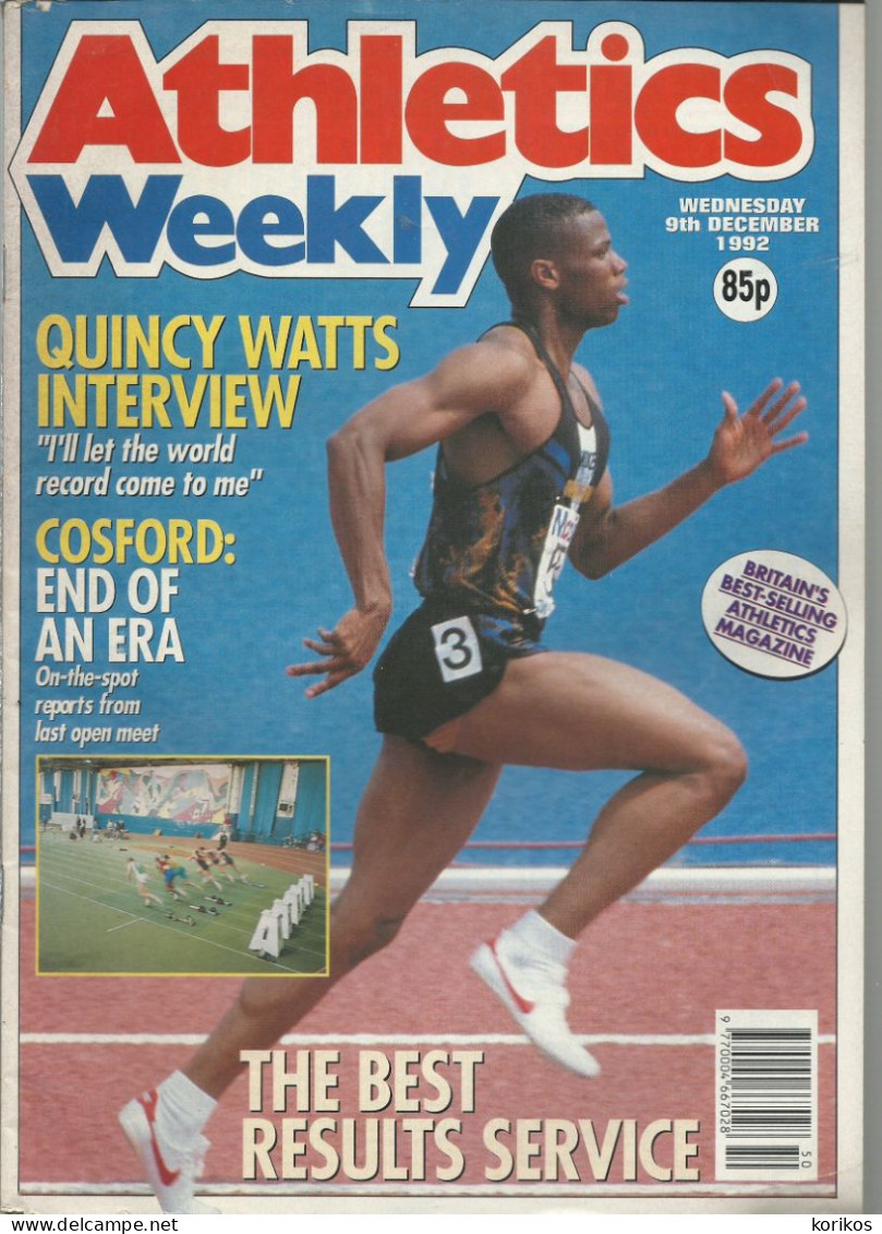 ATHLETICS WEEKLY 1992 MAGAZINE SET – LOT OF 47 OUT OF 53 – TRACK AND FIELD