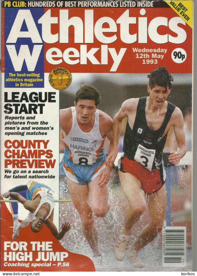 ATHLETICS WEEKLY 1993 MAGAZINE SET – LOT OF 33 OUT OF 52 – TRACK AND FIELD