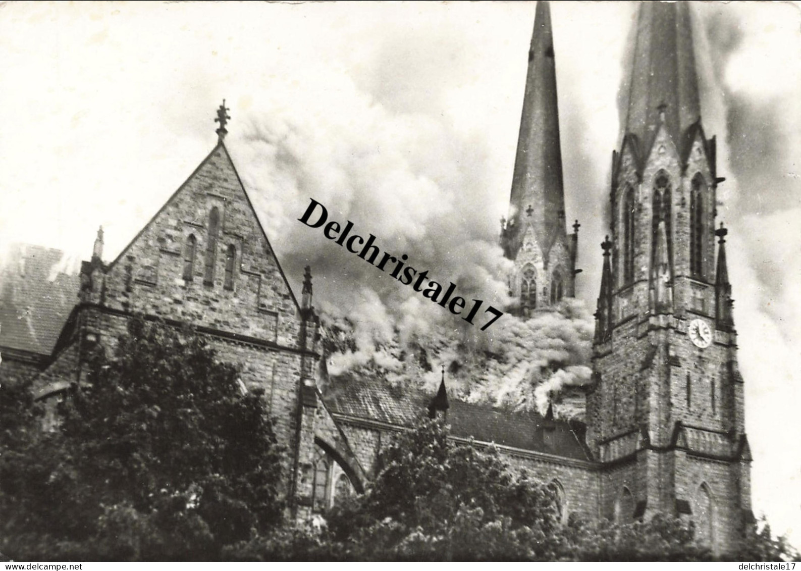 CPA 57 0008 SARRALBE MOSELLE - CATHÉDRALE DE LA SARRE INCENDIÉE LE 28 MAI 1954 - BORDS DENTELÉS NON CIRCULÉE - Sarralbe