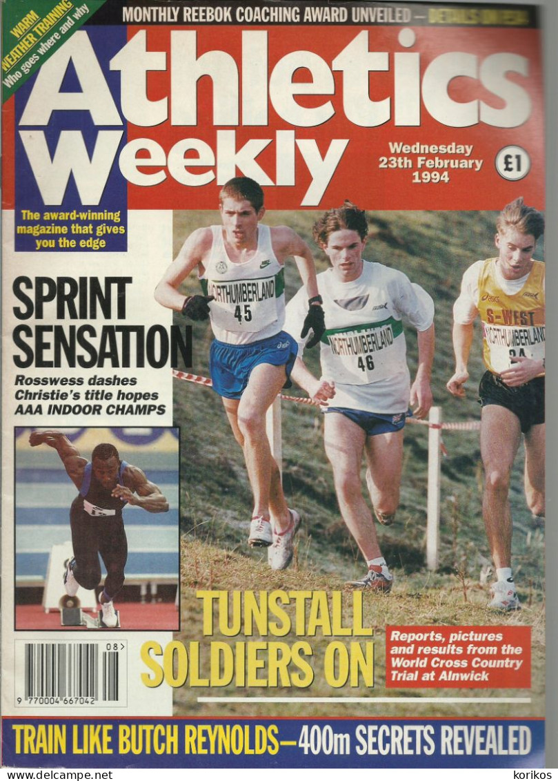ATHLETICS WEEKLY 1994 MAGAZINE SET – LOT OF 46 OUT OF 52 – TRACK AND FIELD