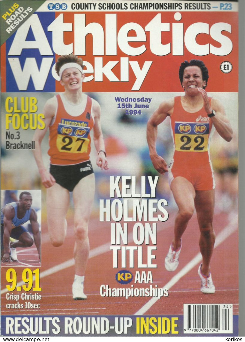 ATHLETICS WEEKLY 1994 MAGAZINE SET – LOT OF 46 OUT OF 52 – TRACK AND FIELD