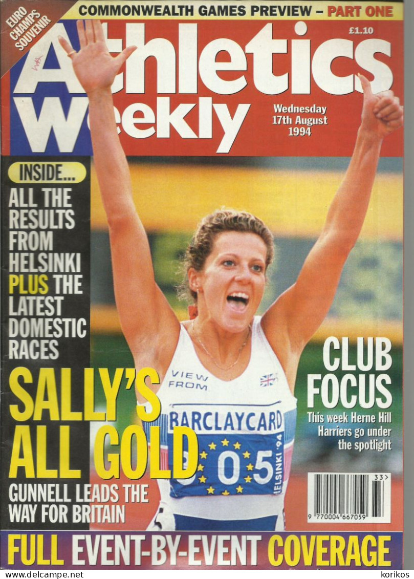 ATHLETICS WEEKLY 1994 MAGAZINE SET – LOT OF 46 OUT OF 52 – TRACK AND FIELD