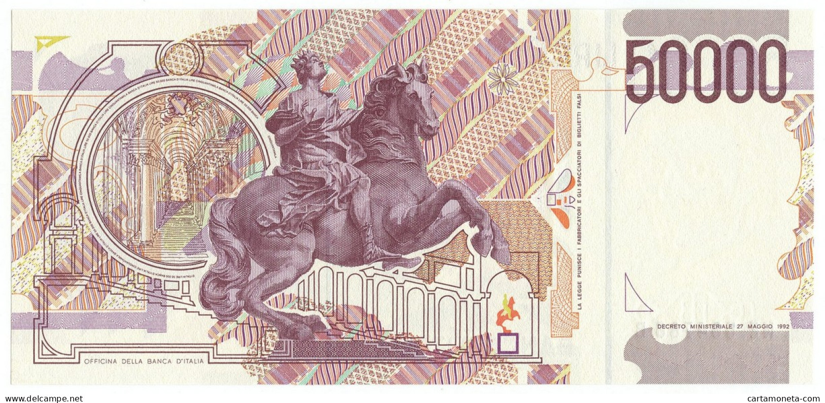 50000 LIRE GIAN LORENZO BERNINI II TIPO LETTERA E 24/06/1999 FDS-/FDS - Altri & Non Classificati