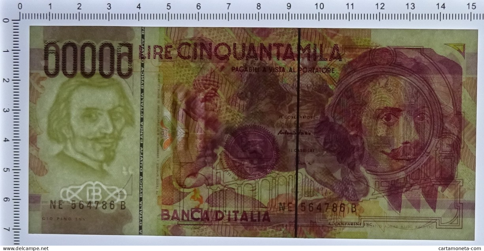 50000 LIRE GIAN LORENZO BERNINI II TIPO LETTERA E 24/06/1999 FDS-/FDS - Autres & Non Classés