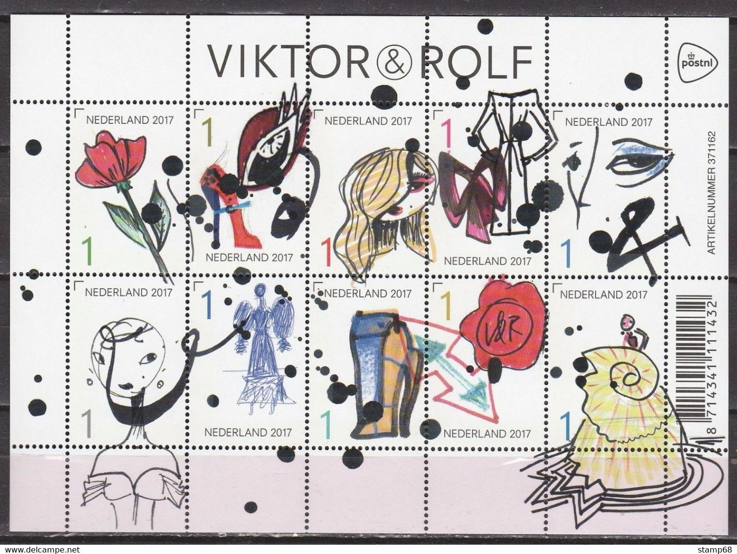 Nederland NVPH 3566-75 V3566-75 Vel Viktor & Rolf 2017 Postfris MNH Netherlands Art - Ongebruikt