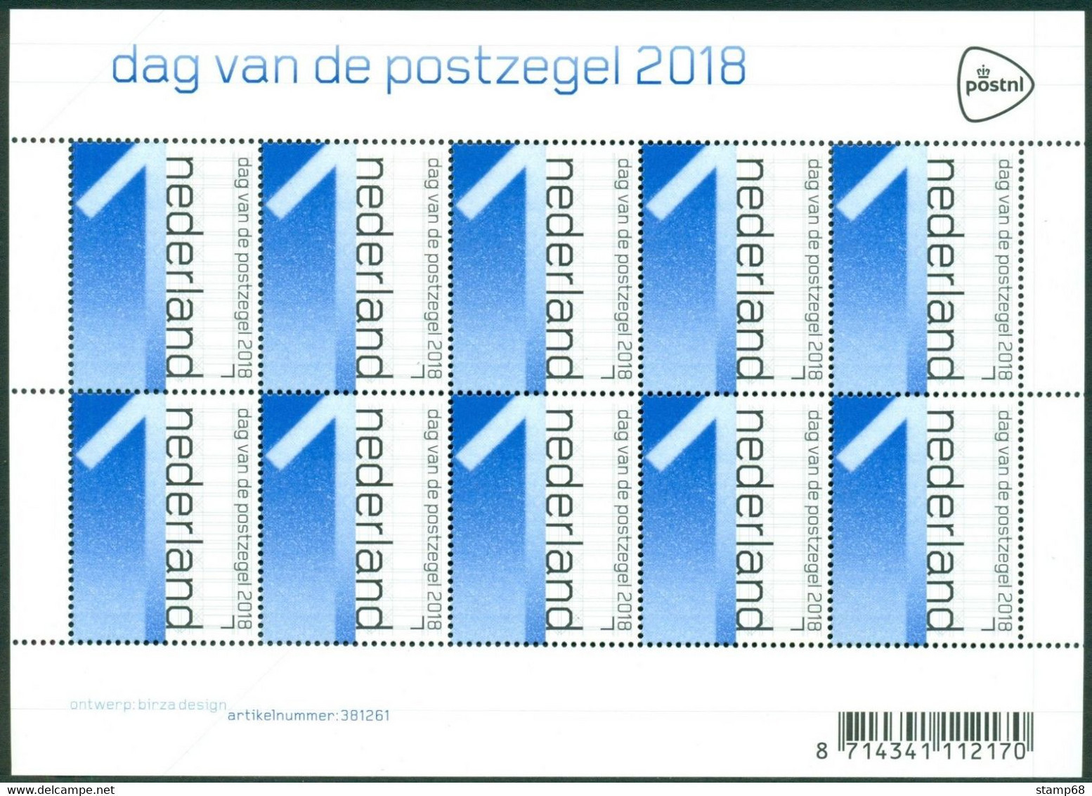 Nederland NVPH 3695 Vel Dag Van De Postzegel 2018 Postfris MNH Netherlands - Ongebruikt