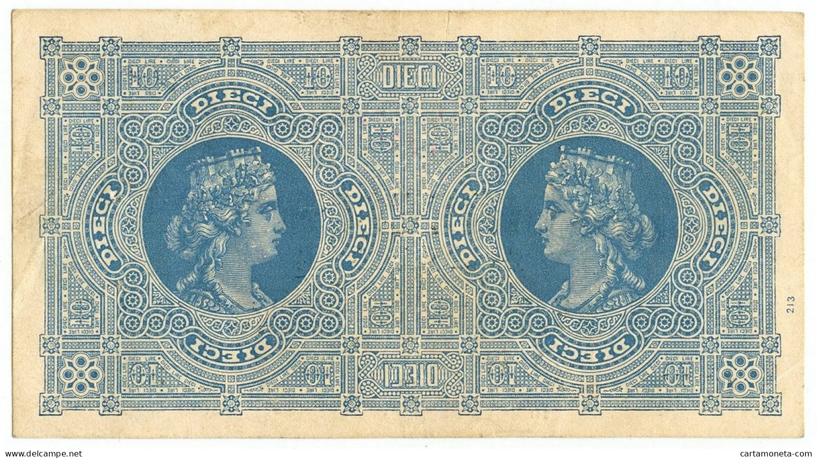 10 LIRE BIGLIETTO CONSORZIALE REGNO D'ITALIA 30/04/1874 BB/SPL - Biglietti Consorziale