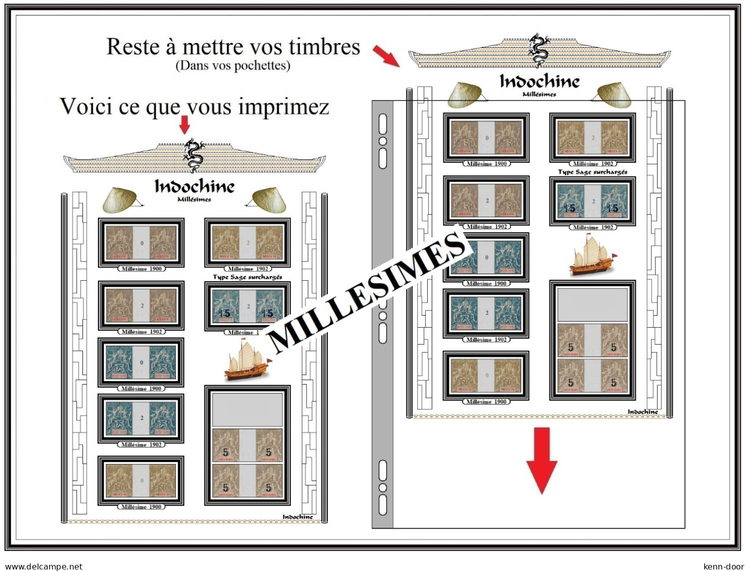 Album De Timbres à Imprimer MILLESIMES D'INDOCHINE - Otros & Sin Clasificación