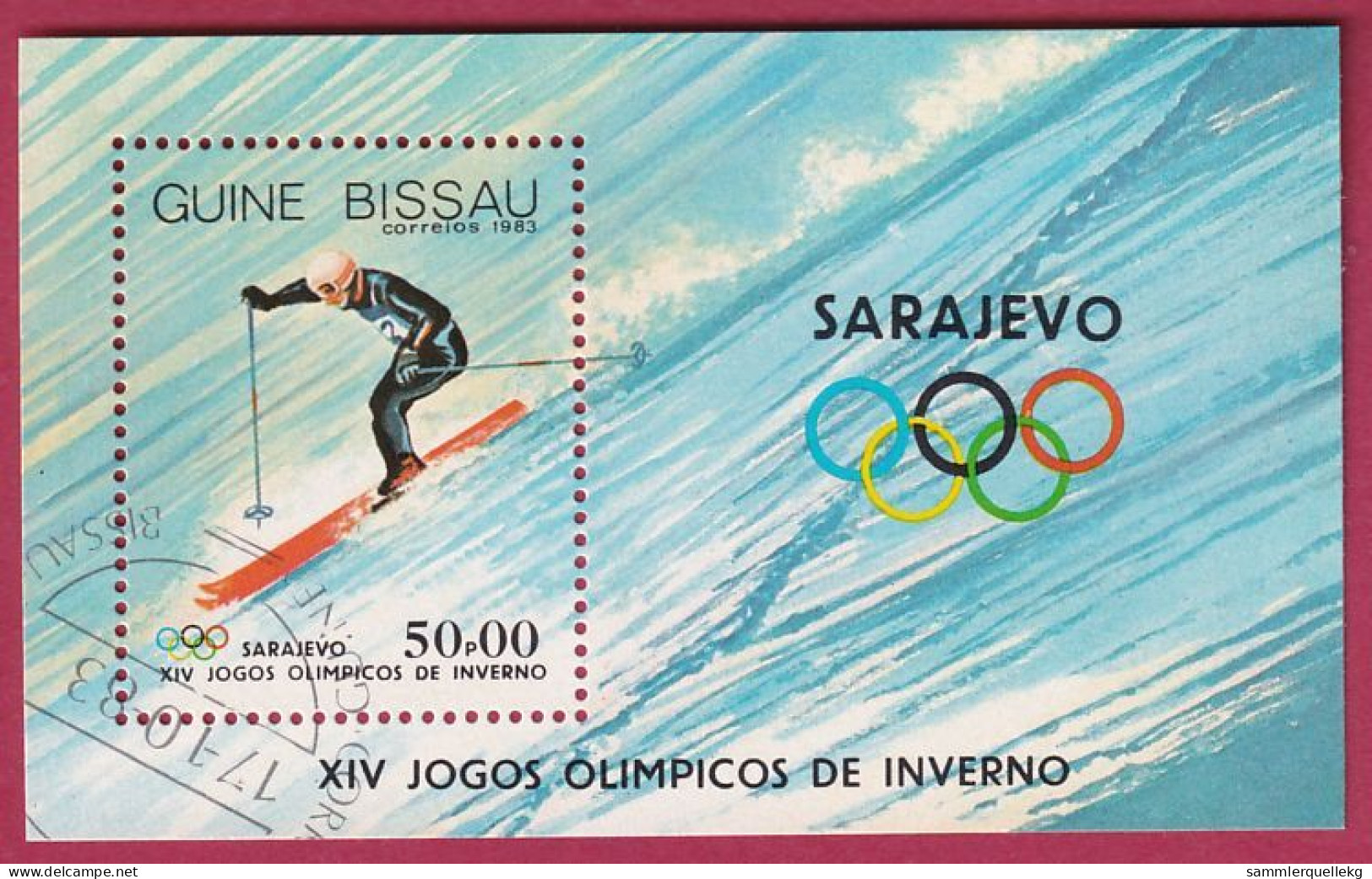 Guinea Bissau Block 257 Gestempelt, Olympische Winterspiele 1984 In Sarajevo - Slalom (Nr.2302) - Inverno1984: Sarajevo