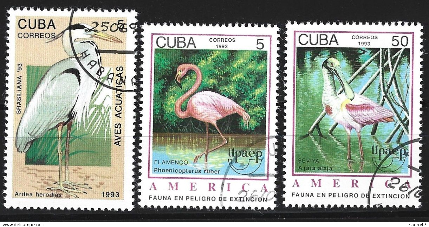 IU221  Cuba  V. 3    -   Usato - Grues Et Gruiformes