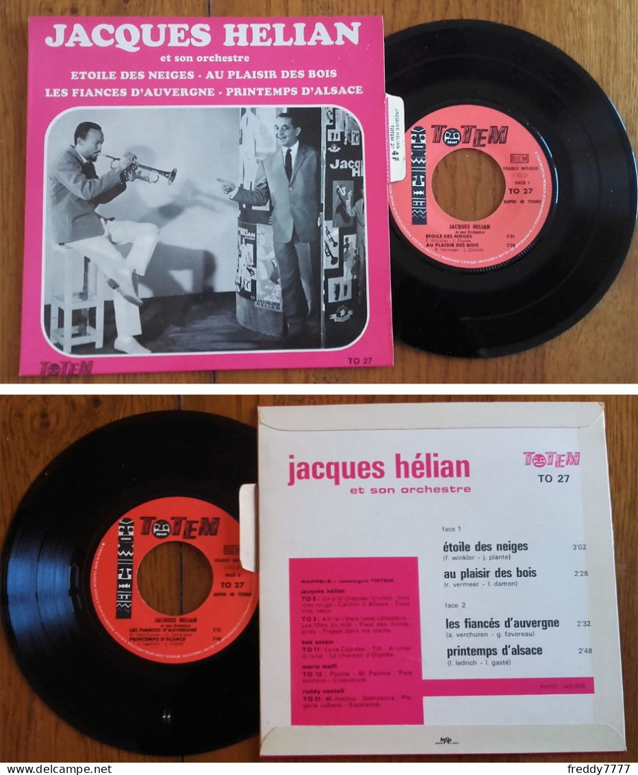 RARE French EP 45t RPM BIEM (7") JACQUES HELIAN «Etoile Des Neiges» +3 (Lang, 1970) - Jazz