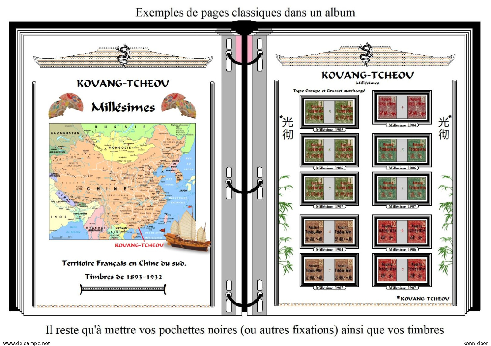 Album De Timbres à Imprimer MILLESIMES Du KOUAN-TCHEOU Chine - Other & Unclassified