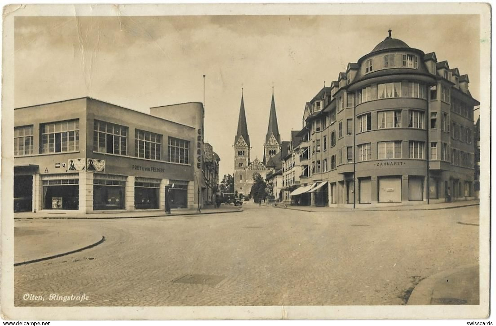 OLTEN: Zahnarzt, Autogarage Frey & Von Felbert, Foto-AK 1931 - Olten