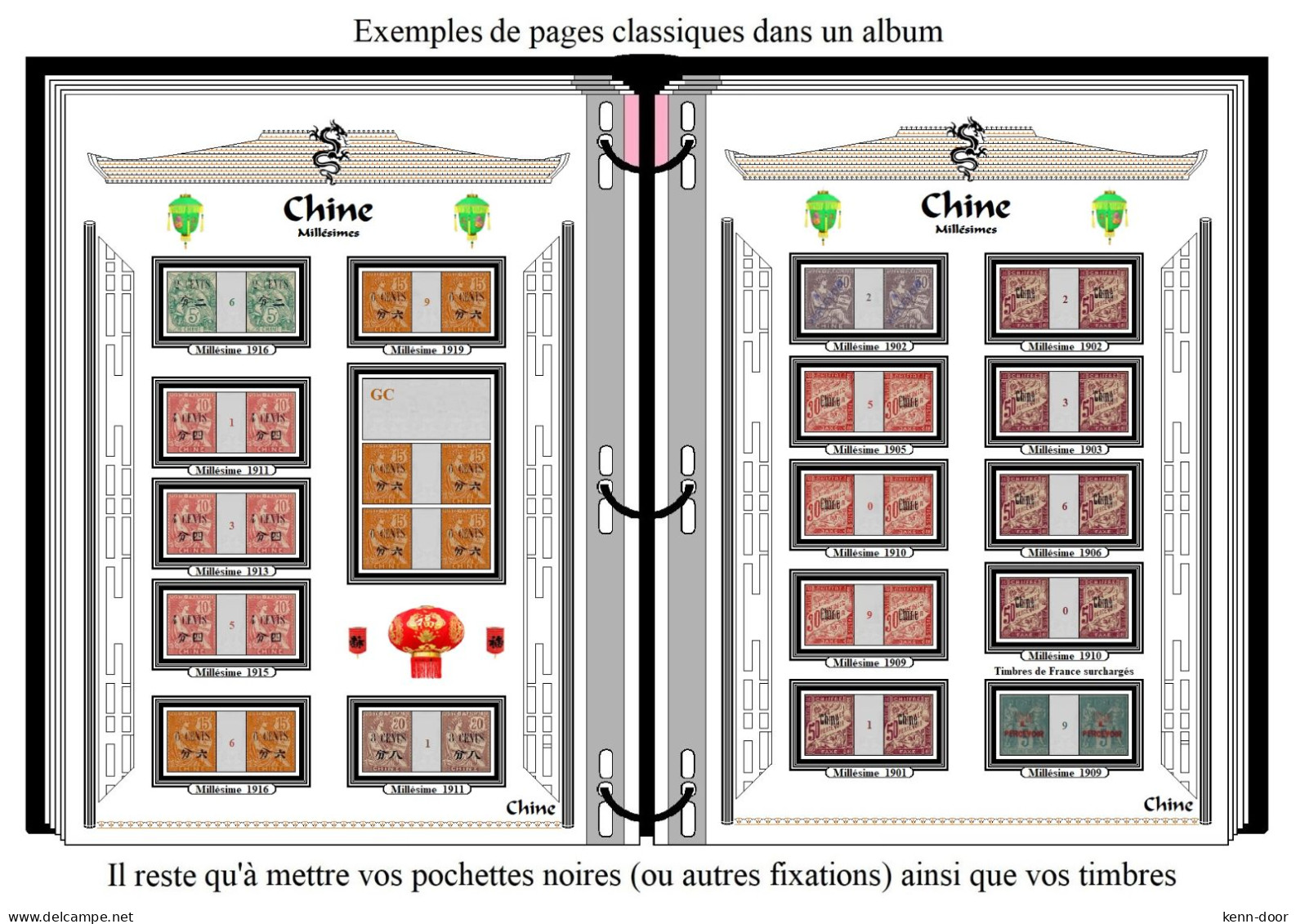 Album de timbres à imprimer MILLESIMES de CHINE