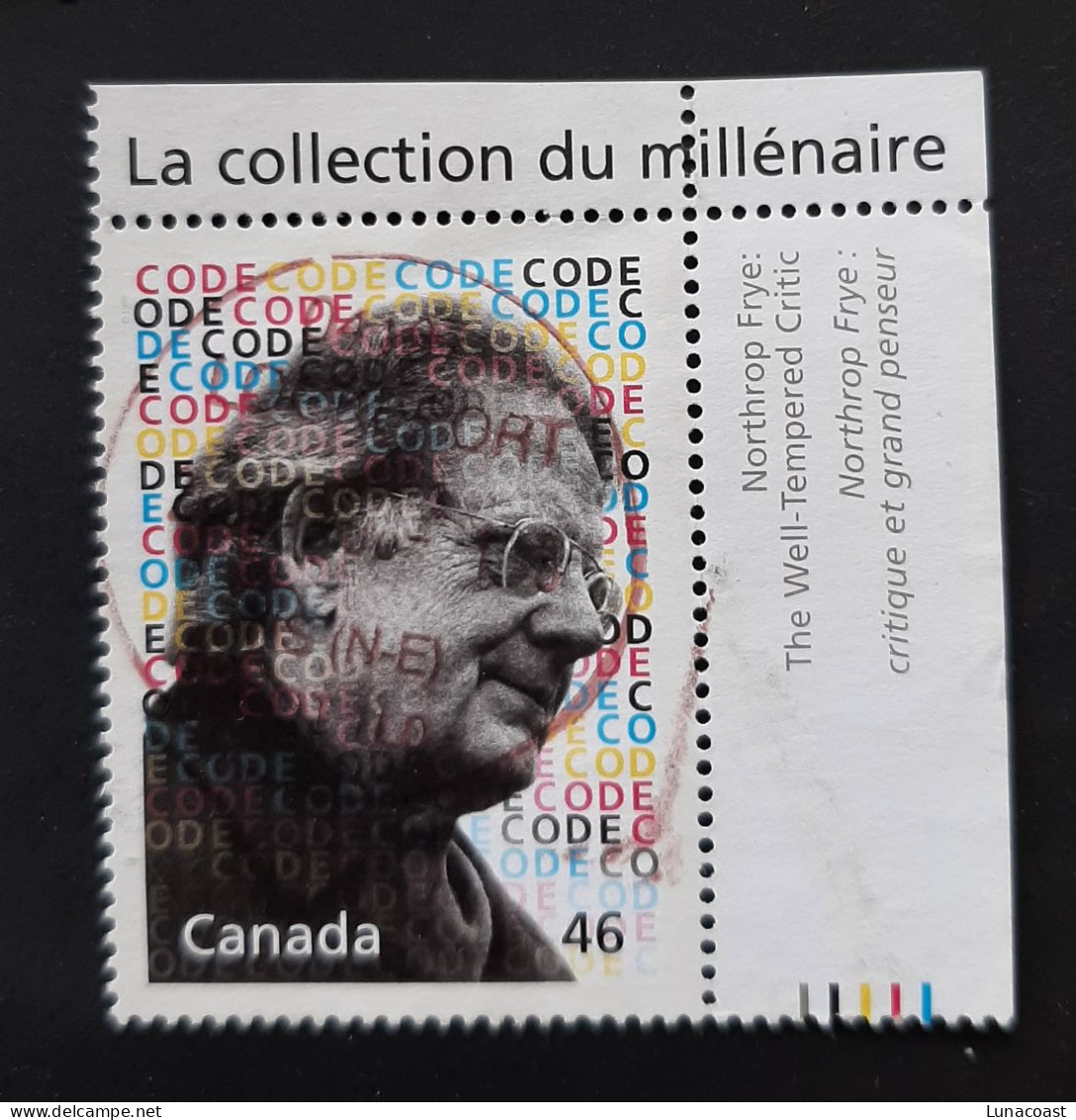 Canada 2000  USED Sc 1829b    46c  Millennium, Northrop Frye - Oblitérés