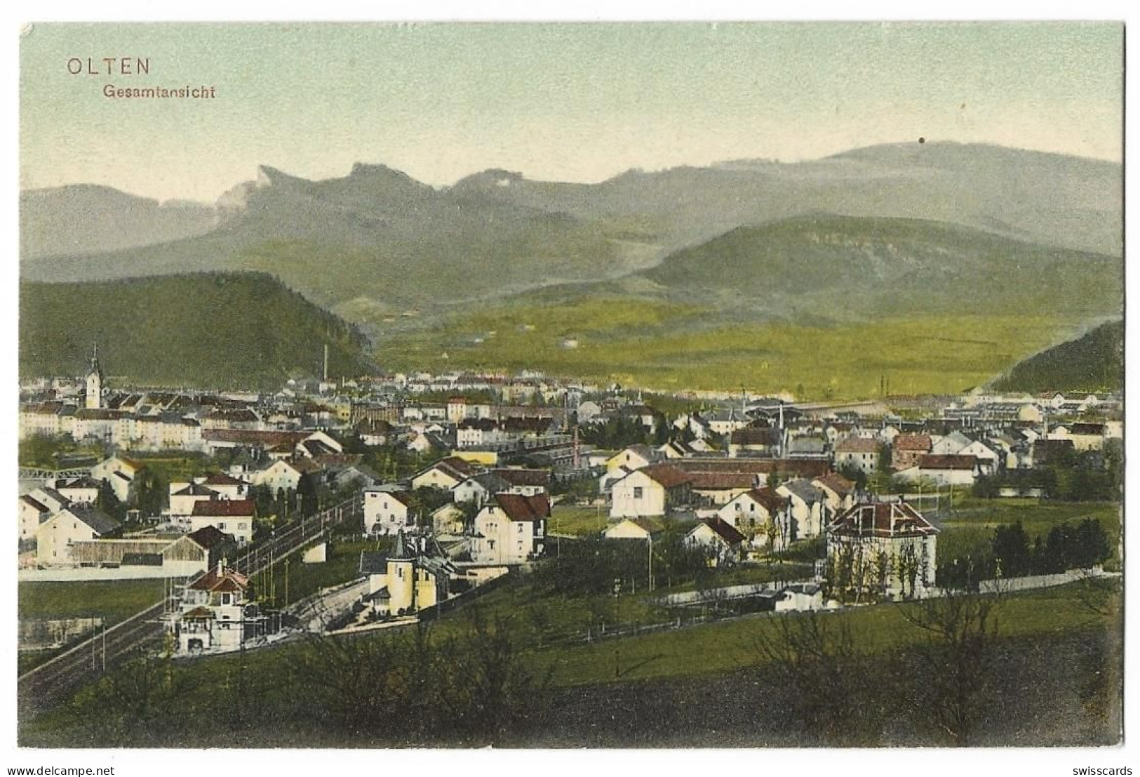 OLTEN: Aussenquartier An Bahnlinie, Coloriert ~1910 - Olten
