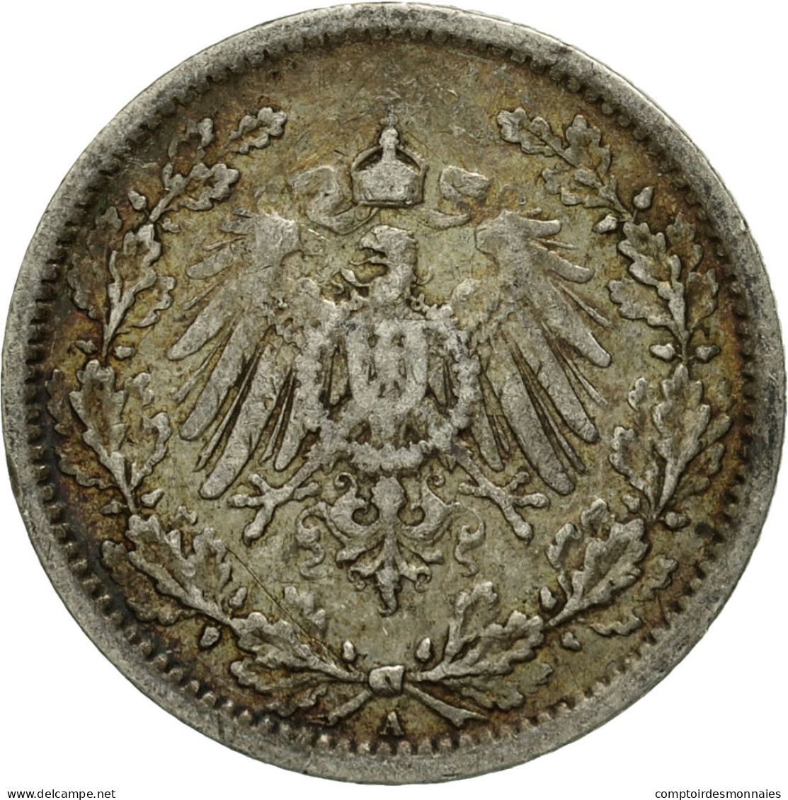 Monnaie, GERMANY - EMPIRE, 1/2 Mark, 1907, Berlin, TTB, Argent, KM:17 - 1/2 Mark