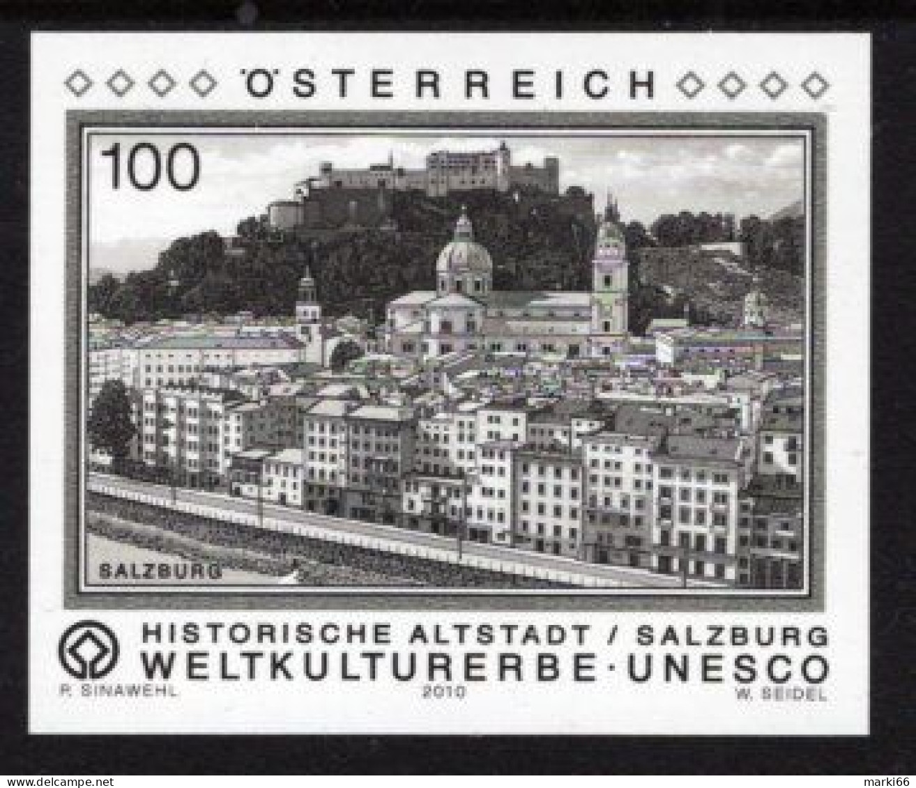 Austria - 2010 - UNESCO World Heritage - Salzburg - Mint Stamp Proof (blackprint) - Essais & Réimpressions