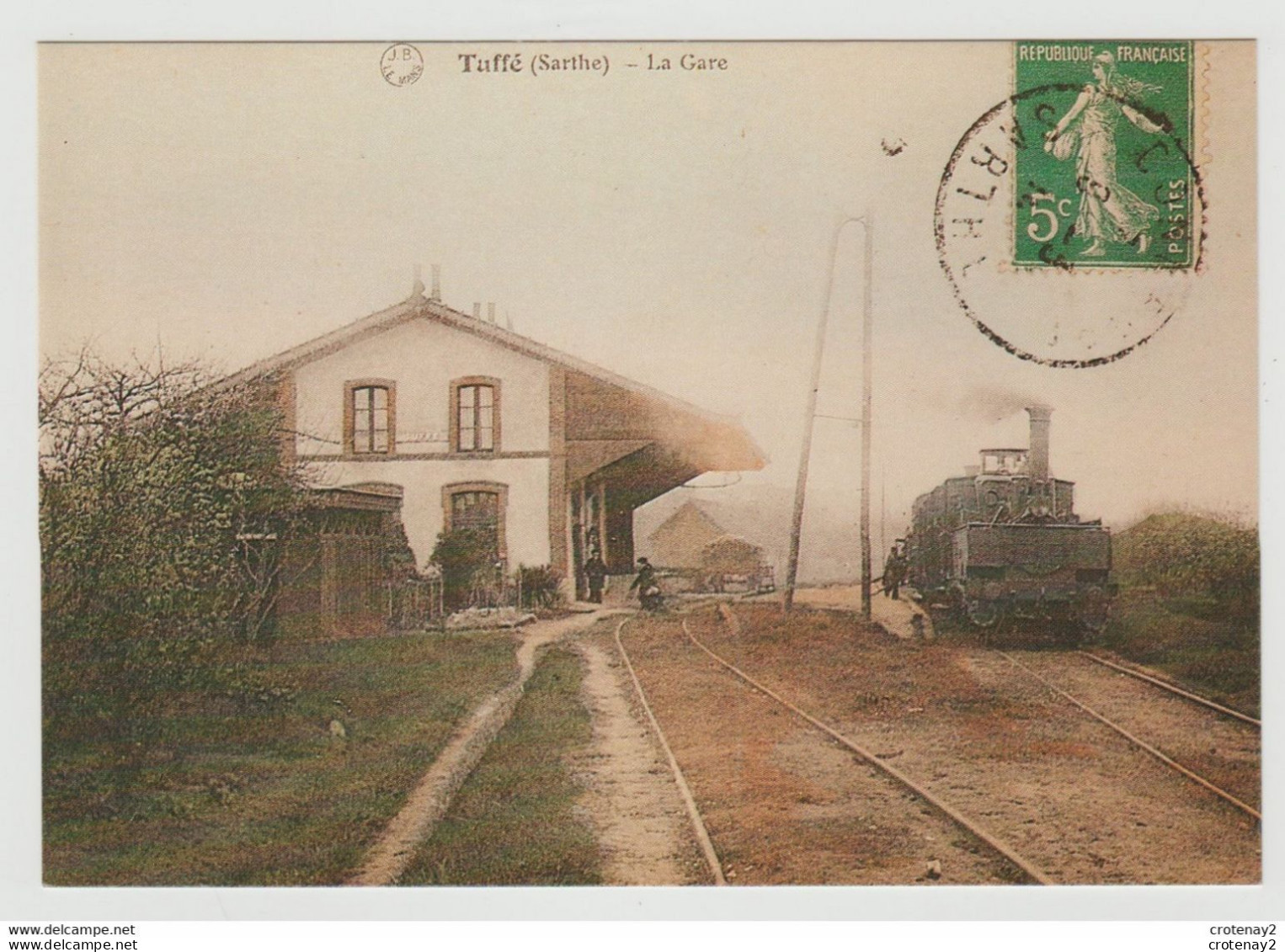 72 TUFFE REPRO N°14 La Gare Train Locomotive à Vapeur VOIR DOS - Tuffe