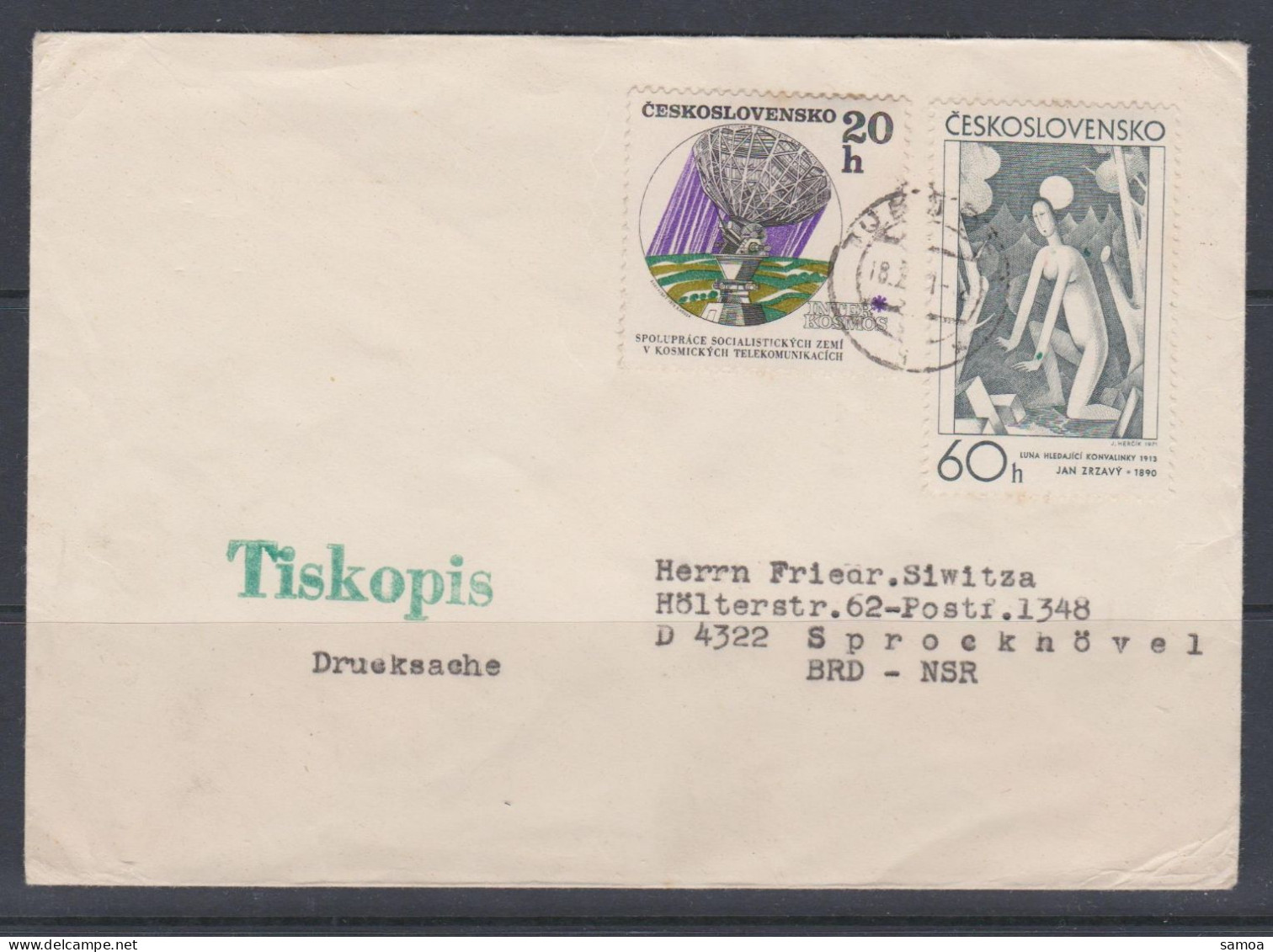 Tchécoslovaquie FDC 1970 1814 1971 1827 Télécommunications Tableau De Zrzavy Quête Du Muguet Au Clair De Lune - FDC